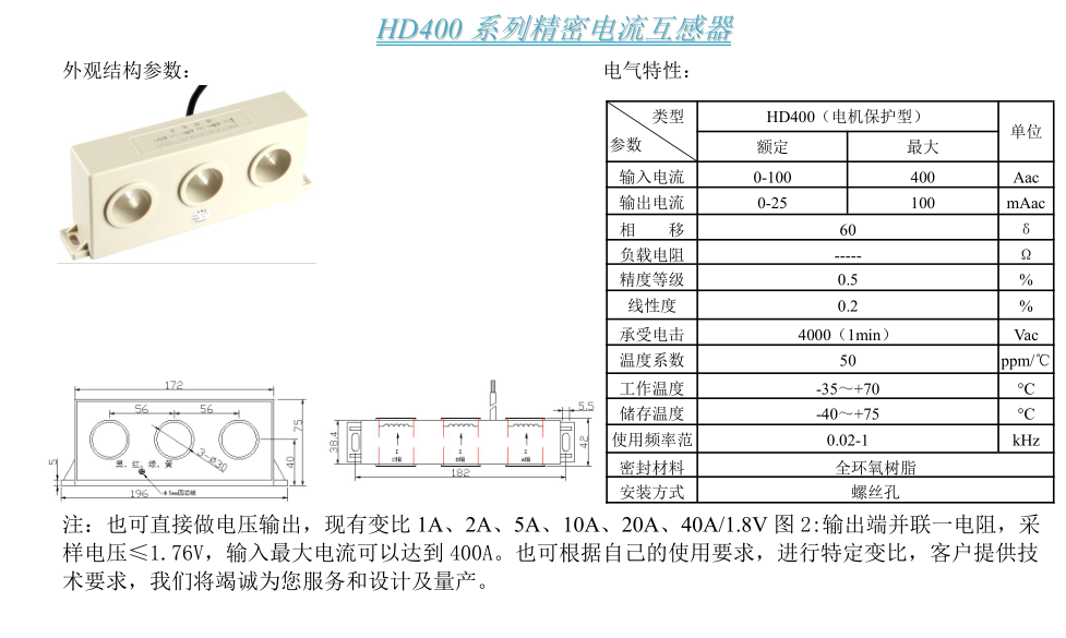 HD400参数