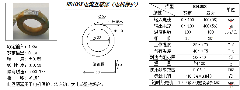 HD100X参数
