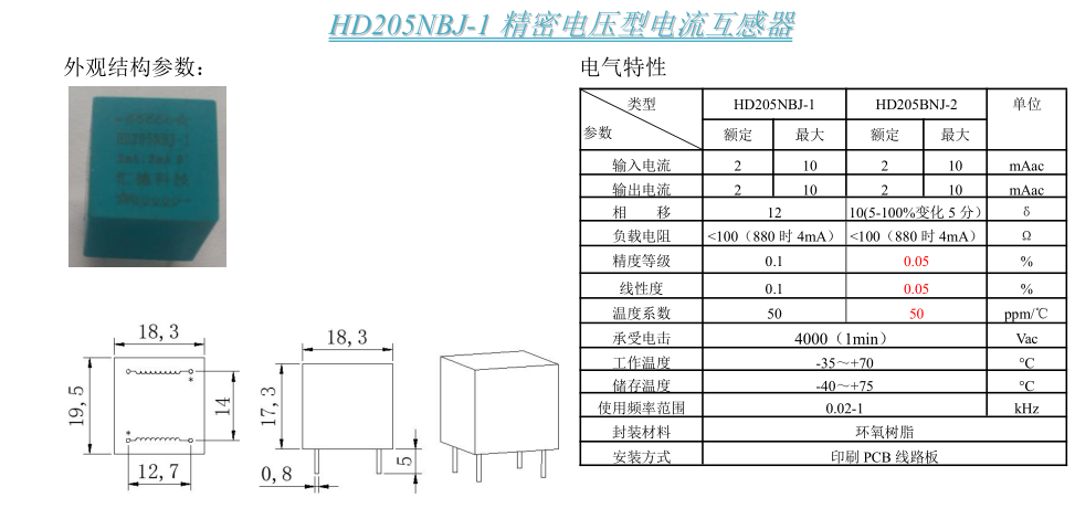 HD205NBJ-1参数