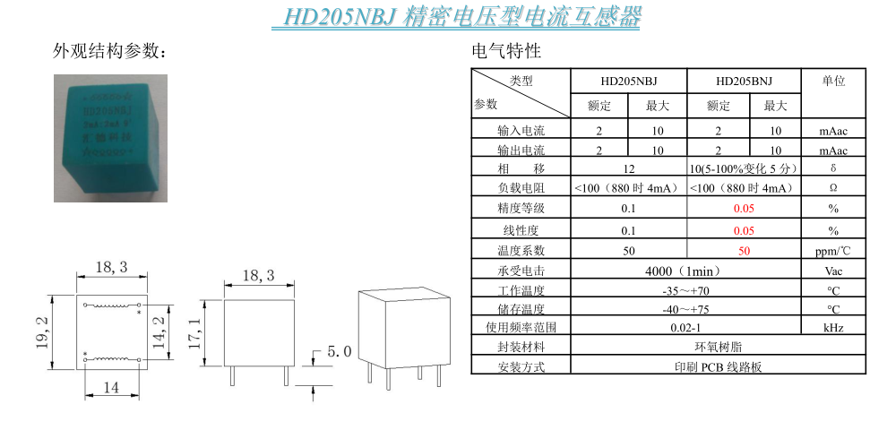 HD205NBJ参数