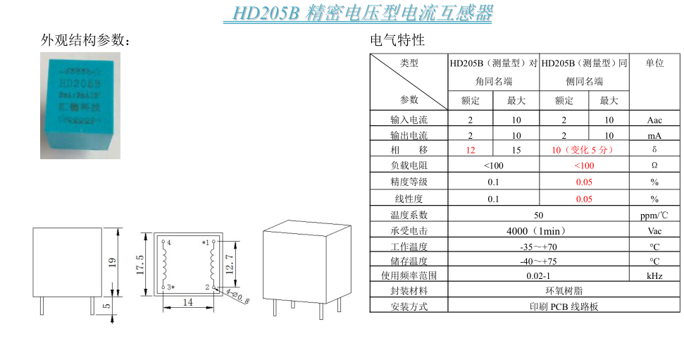 HD205B参数