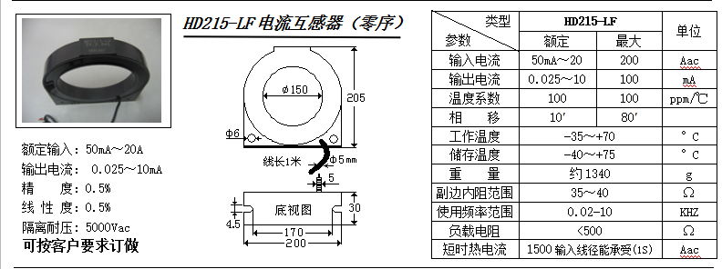 HD215-LF参数